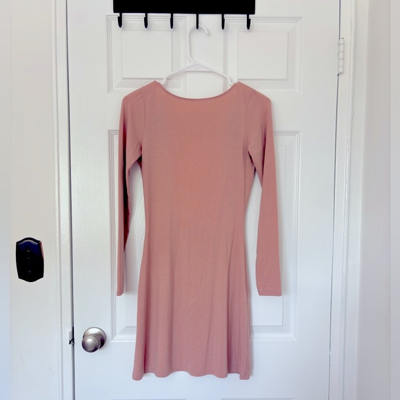 New Reformation Pink Open Back Dress Size XS Black Ribbon - Picture 3 of 5